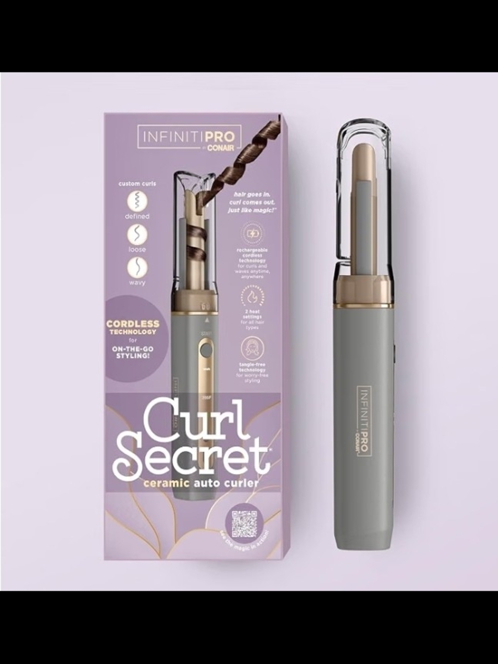 New INFINITIPRO by Conair Mini Cordless AutoCurler Open Box